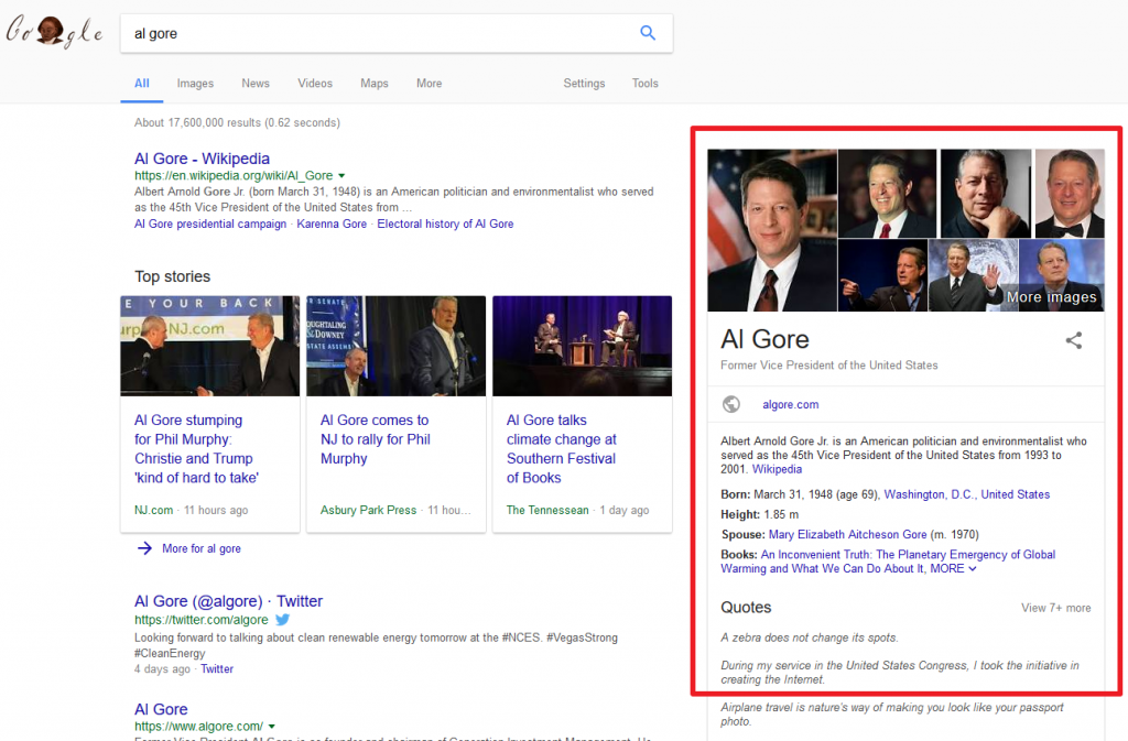 al gore knowledge panel